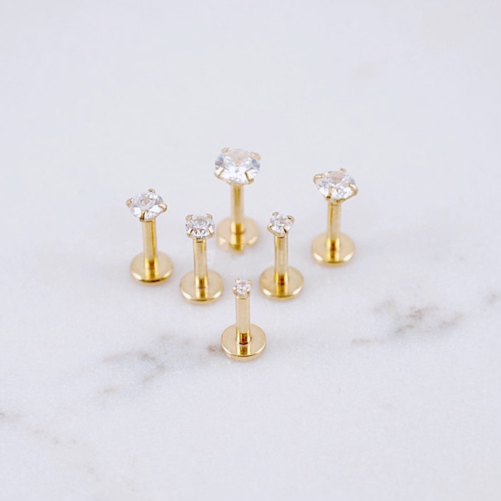 NWT! 16G ★ Gold Labret Tragus Helix Cartilage Stud